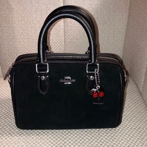 Coach Mini Rowan in Black Suede